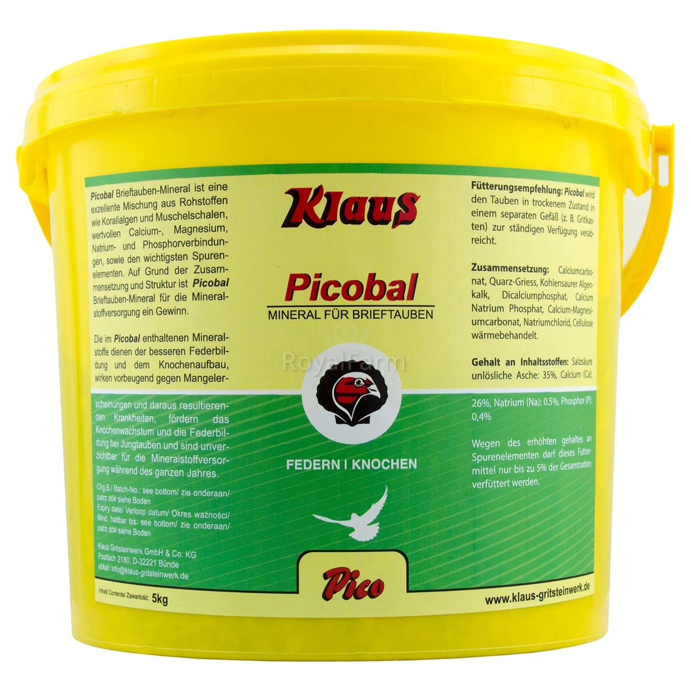 Picobal Brieftauben-Mineral versenygalamboknak ásványi anyagok 5kg