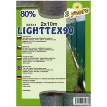 Árnyékoló háló Lighttex 2x10m zöld 80%