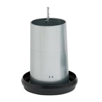 18 kg kapacitású horganyzott tartályos önetető, műanyag edénnyel, fedéllel, üreges szárral,